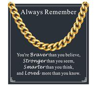 Supcare Card Kuba-Kette, Medizinischer 316L Edelstahl Herrenkette, 7mm Kette mit Karte, Vatertag Weihnachten Schmuck (Schmuckkästchen)