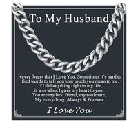 Supcare Card Kuba-Kette, Medizinischer 316L Edelstahl Herrenkette, 7mm Kette mit Karte, Vatertag Weihnachten Schmuck (Schmuckkästchen)