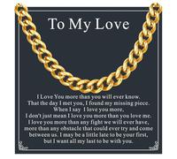 Supcare Card Kuba-Kette, Medizinischer 316L Edelstahl Herrenkette, 7mm Kette mit Karte, Vatertag Weihnachten Schmuck (Schmuckkästchen)