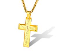 Supcare Goldene Kreuz Kette Damen Halskette Edelstahl Frauen Kreuz Anhänger Gold Kette mit Kreuz Kruzifix Kette Christ Jesus Kette Cross Necklace Personalisiert Modeschmuck für Schwester Mutter