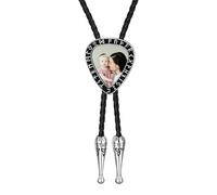Supcare Herren Bolotie Krawatte Leder Schwarz Bolo Ties Krawatte für Bolo Gitarre Anhänger Charms Zubehör mit Personalisiert Foto Luhn Rune Bola Tie Western Cowboy Bolokrawatte für Männer Schmuck