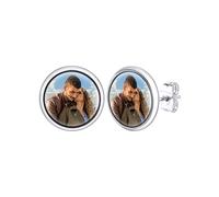 Supcare Ohrringe Damen Rund-Form mit Foto Männer Witzig Ohrstecker Edelstahl Ohrschmuck Boho Sommer Liebeskind Modeschmuck Ohrringe Rund-Silber