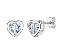 Supcare Silberohrringe 925 Damen Buchstaben Herz Ohrringe Mädchen Anfangsbuchstaben Initial I Ohrstecker mit CZ Letter Alphabet Earrings Ohrschmuck Ohr Piercing Modeschmuck für Karneval Party