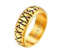 Supcare Wikinger Schmuck Herrenring Viking Luhn Rune Ring Männer Fingerring Edelstahl Herren Siegelring Gravur Rock Bandring Vintage Statement Ringe Gold Rings Men Runenring Modeshcmuck für Party
