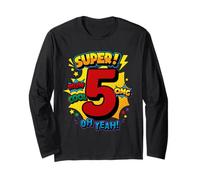 Super 5th Birthday Comic Pop Art - Wow Cool OMG Oh Yeah Kids Langarmshirt