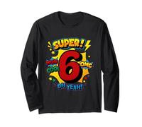 Super 6th Birthday Comic Pop Art - Wow Cool OMG Oh Yeah Kids Langarmshirt