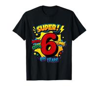 Super 6th Birthday Comic Pop Art - Wow Cool OMG Oh Yeah Kids T-Shirt