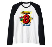 Super 8th Birthday Comic Pop Art - Wow Cool OMG Oh Yeah Kids Raglan