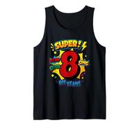 Super 8th Birthday Comic Pop Art - Wow Cool OMG Oh Yeah Kids Tank Top