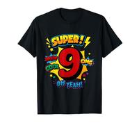 Super 9th Birthday Comic Pop Art - Wow Cool OMG Oh Yeah Kids T-Shirt