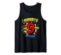 Super 9th Birthday Comic Pop Art - Wow Cool OMG Oh Yeah Kids Tank Top