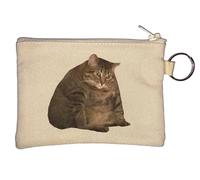 Super Chonky Cat Schlüsselanhänger Münzbörse Beige