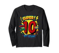 Super Comic Pop Art zum 10. Geburtstag Wow Cool OMG Oh ja Kinder Langarmshirt
