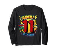 Super Comic Pop Art zum 11. Geburtstag Wow Cool OMG Oh ja Kinder Langarmshirt