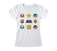 Super Mario Bros - Items - T-Shirt Fitted - Weiß / M