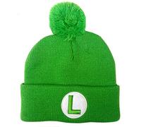 Super Mario Bros Luigi Strickmütze mit Bommel, Grün