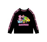 SUPER MARIO BROS Mädchen Spielen Sweatshirt Cropped Pullover mit Langen Ärmeln für Kinder 110 Schwarz