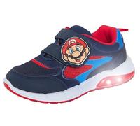 Super Mario Brothers Jungen Leuchtende Turnschuhe Kinder Nintendo Blinkende Lichter Sportschuhe, Blau / Rot / Weiß, 25 EU