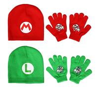 Super Mario Brothers Mario & Luigi Youth 2er-Pack Beanie und Handschuh Set für Kinder