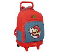 Safta Compact Extraible Super Mario 33l Wheeled Backpack Kinder