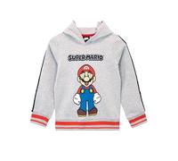 Super Mario Hoodie | Luigi Pullover Jungen | Kapuzenpullover Für Jungen | Offizielles Mario Merchandise Grau 116
