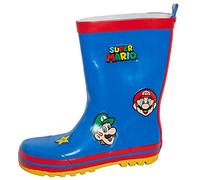 Super Mario Jungen Brothers Gummistiefel Kinder Nintendo Gummistiefel Regen Schuhe Gummistiefel, blau, 34 EU