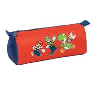 SUPER Mario Mamma MIA Federmäppchen mit Reißverschluss und Fach, Federmäppchen für Kinder, ideal für Kinder im Schulalter, bequem und vielseitig, Qualität und Widerstandsfähigkeit, 21 x 7 x 8 cm
