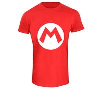 Super Mario Mario Badge T-Shirt rot in M