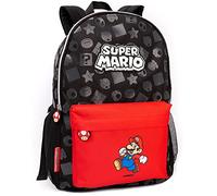 Super Mario Mario Nintendo Rucksack für Jungen & Mädchen | Kinder Toad Mushroom Schwarzer Schulrucksack 16 Zoll