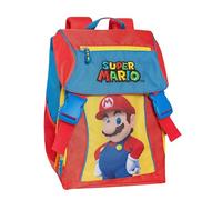 Super Mario - Offizieller Schulrucksack Super Mario für Kinder, 2 große zentrale Räume, Front- und Seitentaschen, verstellbare und gepolsterte Schultergurte, gepolsterte Rückenlehne, 29 x 41 x 13,5