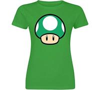 Super Mario Pilz Unisex T-Shirt grün M 100% Baumwolle Fan-Merch, Gaming
