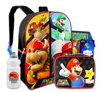 Super Mario Rucksack mit Lunchbox-Set f r Kinder Bundle mit Mario-Rucksack, Mario-Lunchtasche, Aufkleber, Wasserflasche und mehr | Super Mario B