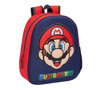 Kinderrucksack 3D Super Mario - Rot/Marineblau, 27 x 33 x 10 cm