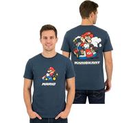 Super Mario Tshir, Stylisches Tshirt Herren & T-Shirt Herren Mit Mario Kart Design Aus Baumwolle, Marine S