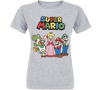 Super Mario Vintage Group Frauen T-Shirt grau meliert M 97% Baumwolle, 3% Polyester Gaming