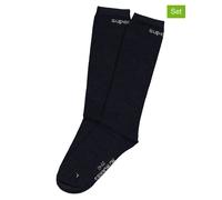 super.natural 2er-Set: Wollsocken "Guardians" in Schwarz - Größe 36-39 | Herrensocken