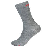 super.natural - All Day Socks 2-Pack - Merinosocken, Gr. 45-48, grau (CashmereGreyMelange/HighRiskRed)
