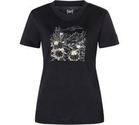 super.natural - Women's Cactus World Bio Jersey Tee - Merinoshirt, Gr. M, schwarz/ various (JetBlack/Various)