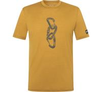 super.natural - Carabineri Tee - Merinoshirt, Gr. XL 54 - XL, orange/gelb (DriedTobacco/CashmereGreyMelange)