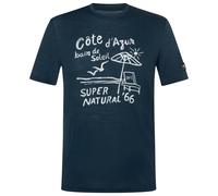 super.natural - Cote D'Azur Tee - Merinoshirt, Gr. XL, blau (Blueberry/WhiteStone)