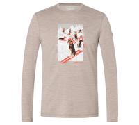 super.natural - Dachshund Party L/S - Longsleeve, Gr. XXL, grau (VintageKhakiMelange/Various)