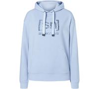 super.natural - Women's Arabesque Hoodie - Merinohoodie, Gr. L, blau (HeatherBlue/TurbulenceBlue)