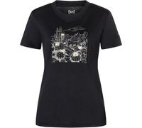 super.natural - Women's Cactus World Bio Jersey Tee - Merinoshirt, Gr. S, schwarz/ various (JetBlack/Various)