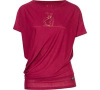 Super.Natural Damen Cat Yoga Loose T-Shirt (Größe S, rot)