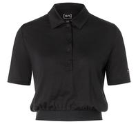 Super.Natural Damen Crop Polo T-Shirt (Größe L, schwarz)