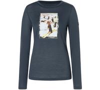 Super.Natural Damen Dachshund Party Longsleeve (Größe XS, blau)