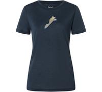 super.natural - Women's Duck Dive Tee - Merinoshirt, Gr. M, blau/ various (Blueberry/Various)