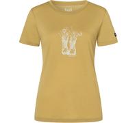 super.natural - Women's Flower Boots Tee - Merinoshirt, Gr. XL, beige (Sahara/WhiteStone)