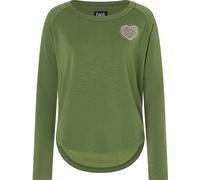 super.natural Longsleeve "Little Heartwood Crew" in Khaki - Größe XS | Damen Tops