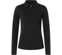 Super.Natural Damen Lux Zip Polo Longsleeve (Größe M, schwarz)